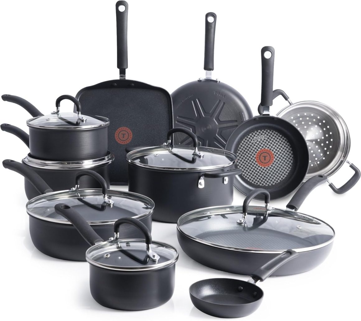 17-piece pans, pots and bonus from T-Fal